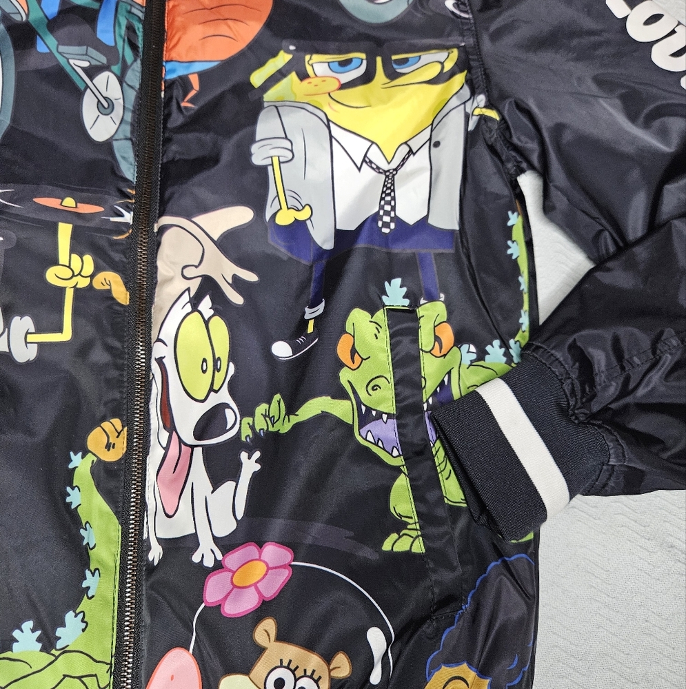 Nickelodeon Members Only Black Cartoon Character Jacket RN 125663 - Picture 2 of 10